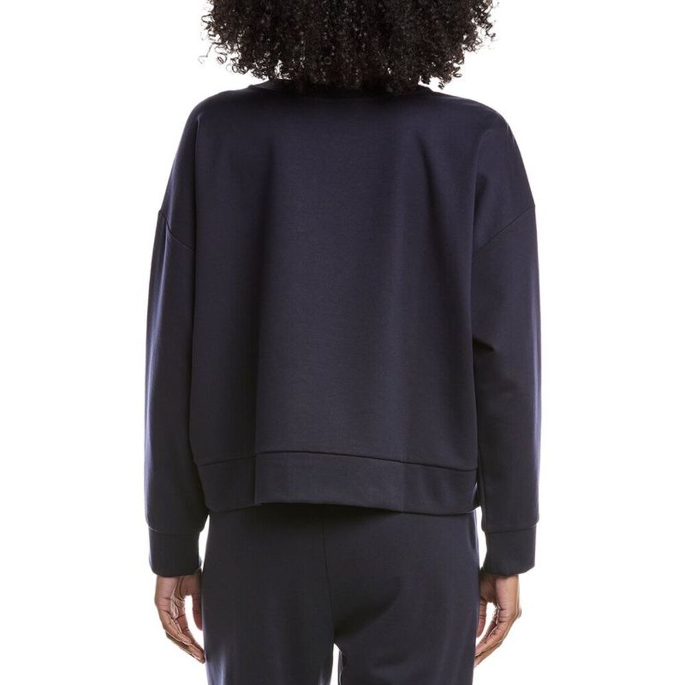 Eileen Fisher Womens Round Neck Boxy Top, Navy - Picture 2 of 3
